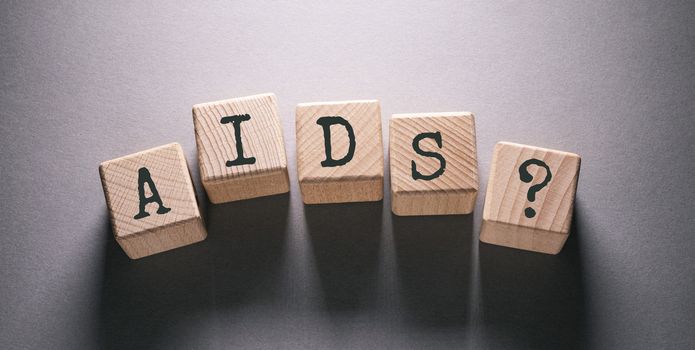 Aids Word Written on Wooden Cubes