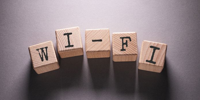 Wi Fi Word Written on Wooden Cubes