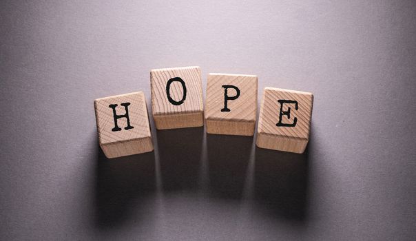 Hope Word Written on Wooden Cubes
