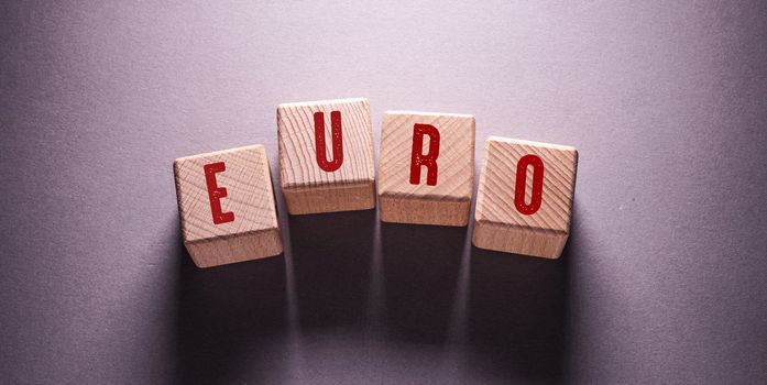 Euro Word Written on Wooden Cubes