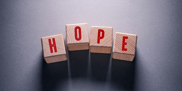 Hope Word Written on Wooden Cubes