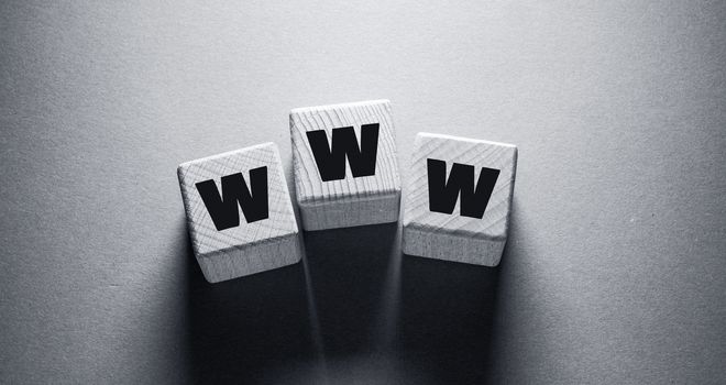 WWW Word Written on Wooden Cubes
