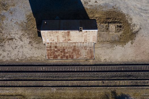 Old train station near a railway track in rural New South Wales, Australia.