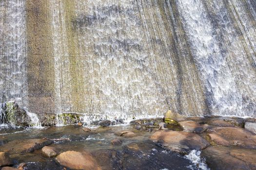 The reservoir wall at Lake Canobolas in Orange in regional New South Wales in Australia