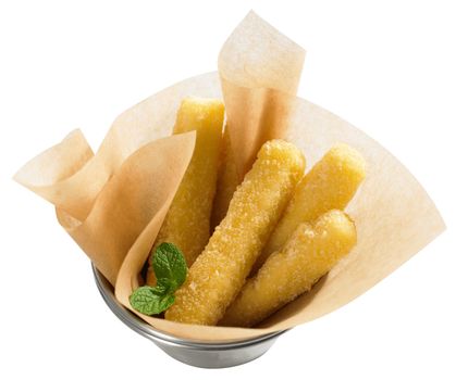 Cheese Sticks isolated on white background with clipping path