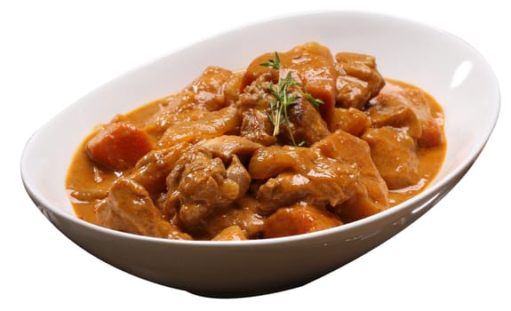 Chicken Curry isolated on white background with clipping path