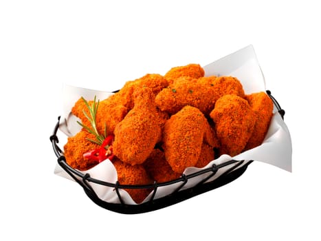 Crispy Fried Chicken isolated on white background with clipping path