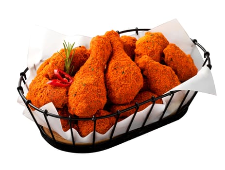 Crispy Fried Chicken isolated on white background with clipping path