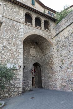 stroncone,italy september 11 2020:gateway to the town of Stroncone