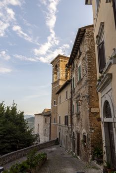 stroncone,italy september 11 2020:church of san michele arcangelo in the town of stroncone