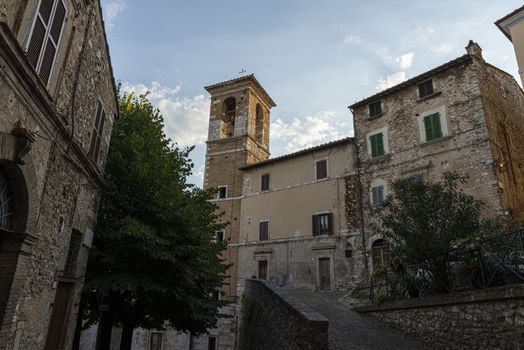 stroncone,italy september 11 2020:church of san michele arcangelo in the town of stroncone