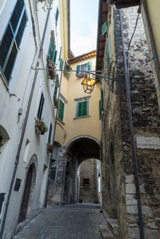 stroncone,italy september 11 2020:architecture of alleys and buildings in the country of stroncone