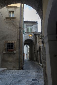 stroncone,italy september 11 2020:architecture of alleys and buildings in the country of stroncone