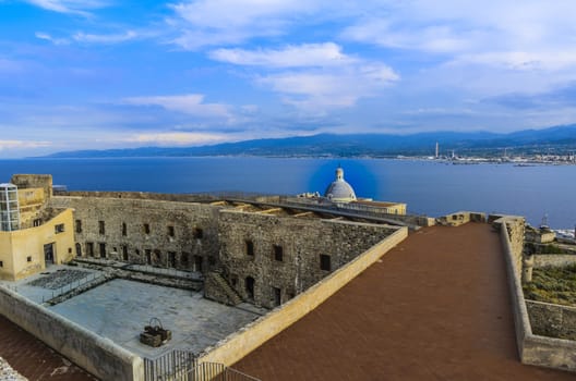 Port of milazzo and Sicilian territory seen from the height of the defenses of the Norman castle