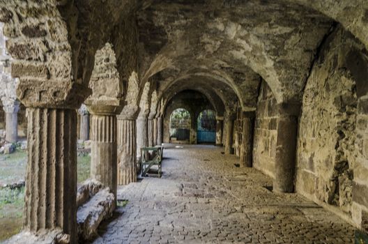 After the Arabs left the island of lipari the Normans built this cloister of the Benedictine monastery for the year one hundred and thirty-one