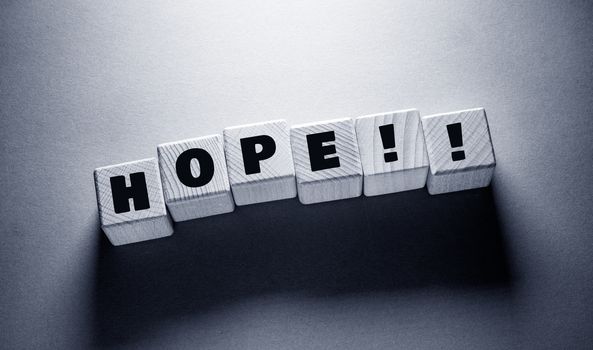 Hope Word Written on Wooden Cubes