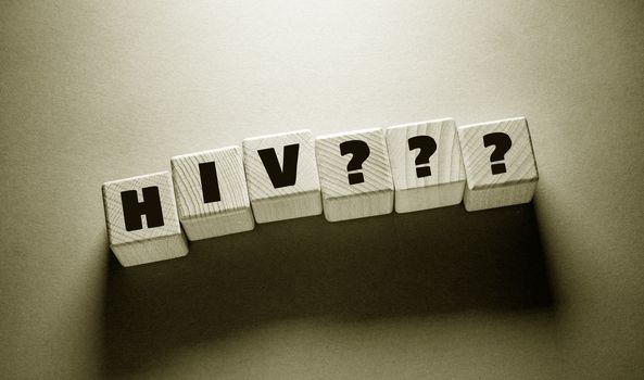 HIV Word Written on Wooden Cubes