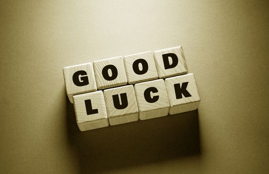 Good Luck Word Written on Wooden Cubes