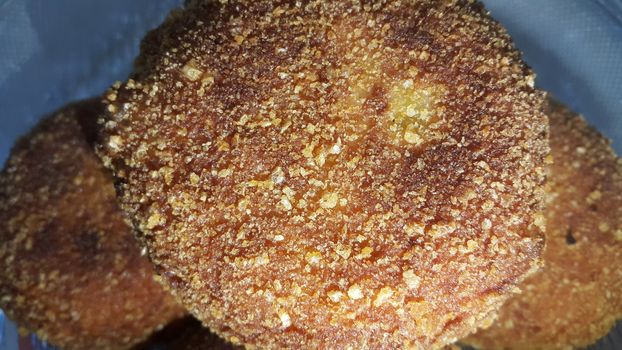Closeup view of fried pizza bomb or pizza balls. Pizza bombs are delicious and tasty altered form of pizza.