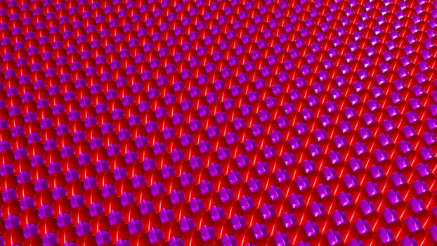 Bright colorful, dynamic and shiny solid spheres floating in a wavy shape background. 3d rendered background of