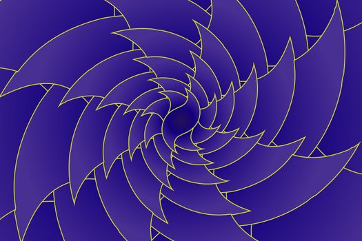 Fractal illustration for meditation and decoration wallpaper. Spiral background design for textile, wallpaper and interior decorations. Infinite geometry fractal background of spiral jigsaw puzzle.