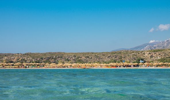 A beach with turquoise water on Crete island, Greece