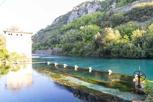stifone characteristic place for the river with blue water in the province of terni