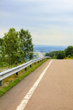 Road from the rest area to the motorway highway somewhere in Sweden.