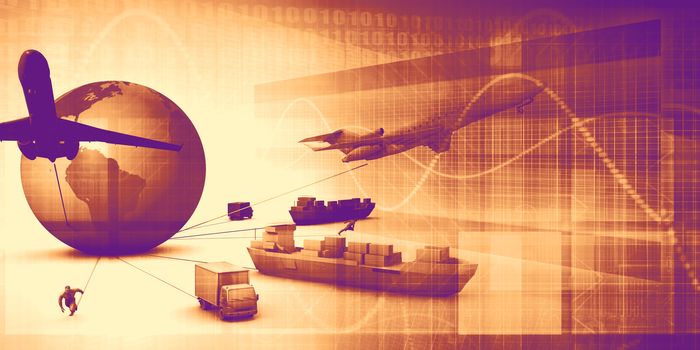 Package Delivery System Worldwide Logistics Business Concept