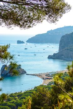 Italian cliffs and seaside rare view of Palinuro