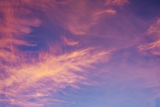 Background of colorful cloud and sky: Dramatic sunset in twilight, Beautyful of sky,  Abstract and pattern of cloud background