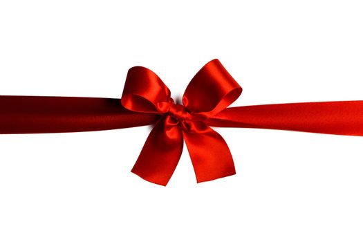 Red gift bow isolated on white background holiday gift concept