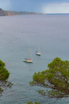 Beautiful Cala Futadera beach is one of the few remaining natural unspoiled beaches on the Costa Brava, Catalonia, Spain.