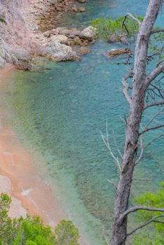 Beautiful Cala Futadera beach is one of the few remaining natural unspoiled beaches on the Costa Brava, Catalonia, Spain.