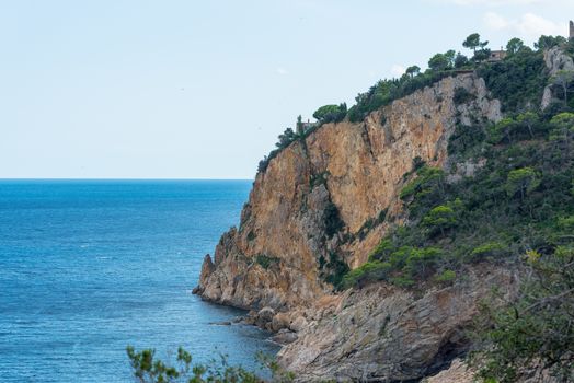 Landscape in the Beautiful Cala Futadera beach is one of the few remaining natural unspoiled beaches on the Costa Brava, Catalonia, Spain.