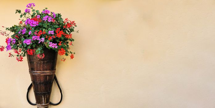 Wall with flower pot for background use