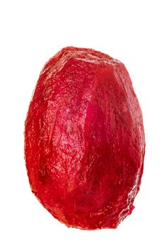 Various peeled cactus fruit, opuntia isolated on a white background