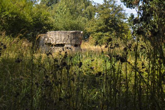 Zillebeke, Belgium, August 2018: WWI bunker at Hill 60 site in Zillebeke, near Ypres