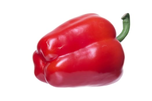 Fresh, red bell pepper isolated on a white background.