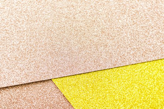 Blush pink and yellow shiny glitter paper background, abstract and holiday backdrops