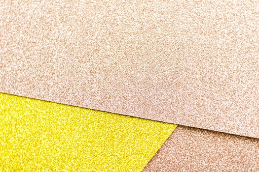 Blush pink and yellow shiny glitter paper background, abstract and holiday backdrops