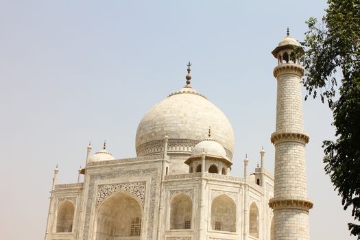 Closeup of beautiful monument Taj Mahal, Agra, India