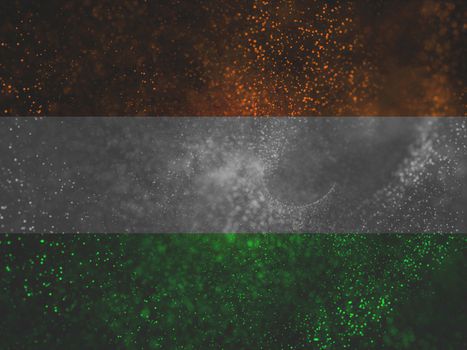 three colors particles with band, indian national day concept like independence day or republic day,