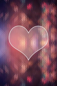 heart on triangle colorful abstract background, love concept
