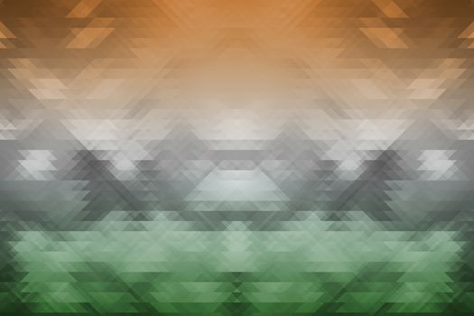 Indian tricolors with triangle surface geometric background, independence day and republic concept