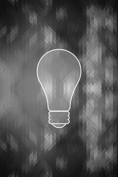 triangle surface geometric background with white lightbulb icon,