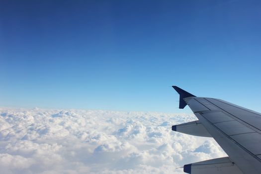 Beautiful cloud sky view from aeroplane window