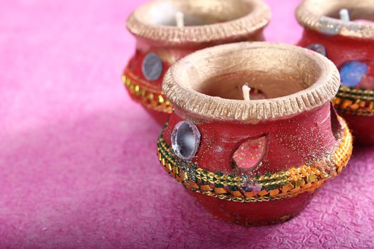 indian decorated candle pot, indian traditional festival