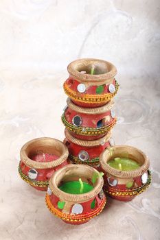 indian decorative candle pot, indian traditional festival
