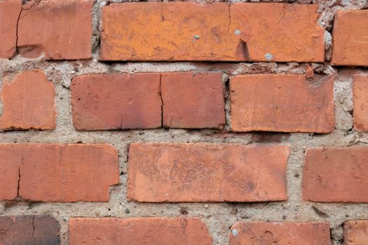 Background of an old brick wall.Red brick background.